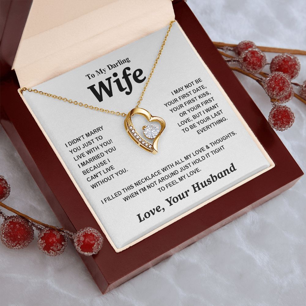 Valentine Gifts for Wife Necklace from Husband- Gifts for Wife from Husband, Birthday Gifts for Her Gifts Soulmate Message Card and Necklace Gift Box Gift Box Styles on Birthday, Wedding, Anniversary, Valentine Forever Love