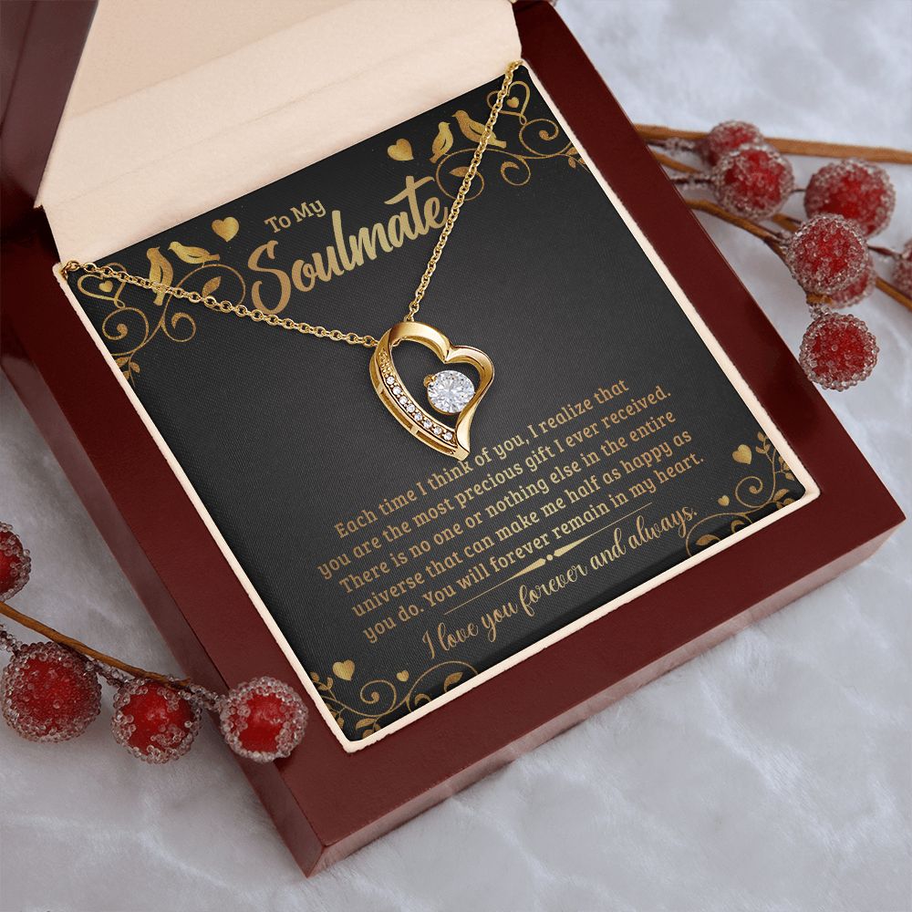 Couples Gifts, My Soulmate Necklace Gifts From Husband, Wedding Anniversary Jewelry For Wife From Husband, Wife Birthday From Husband, To My Soulmate Message Card and Gift Box styles On Birthday, Christmas, Anniversary  Forever Love