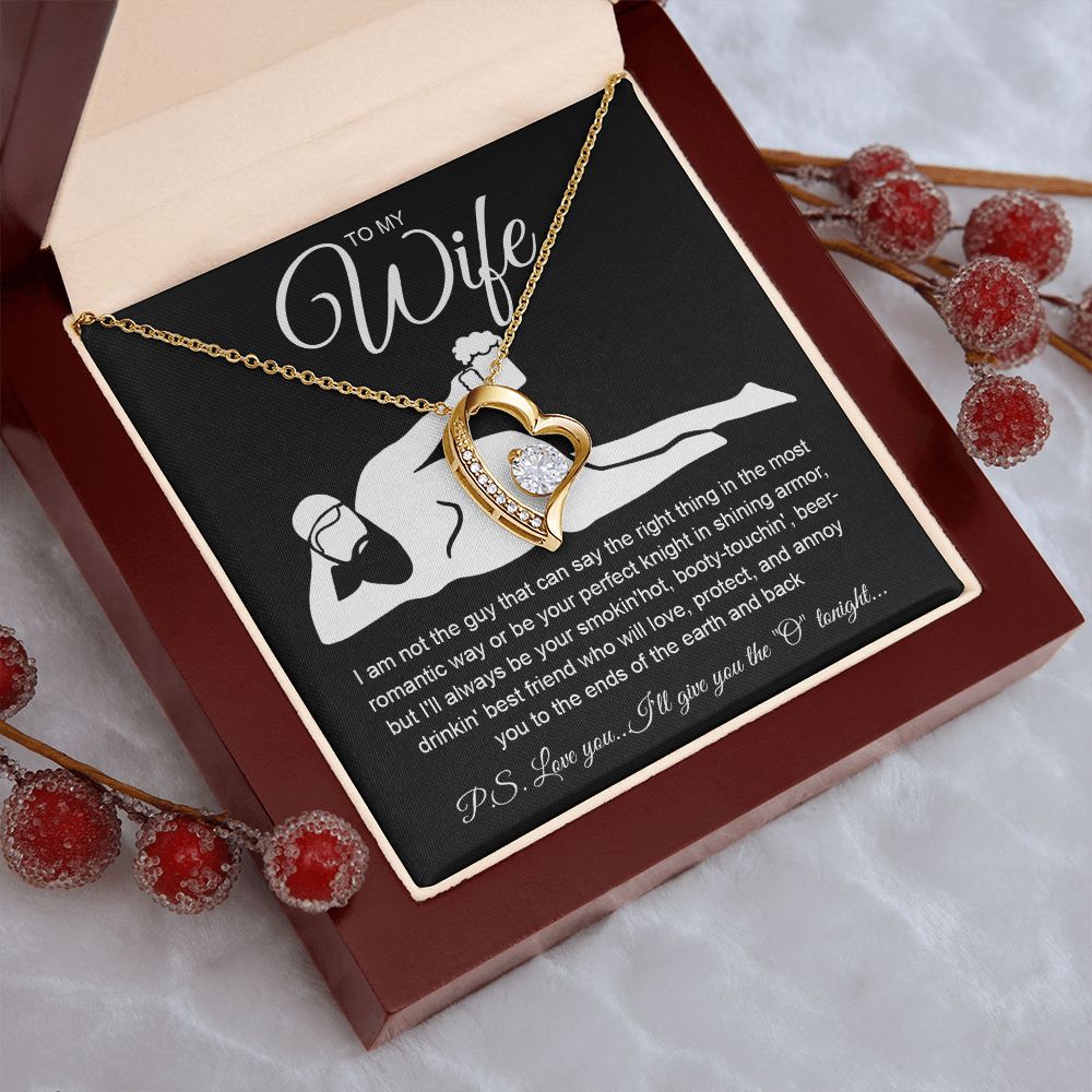 To My Wife Necklace For Women, Funny Gifts For Girlfriend,Valentine Christmas Presents For Girlfriend, Best Birthday Meaningful Gift Ideas For Wife, Women Romantic Jewelry For Her Anniversary Message Card and Gift Box Styles Forever Love