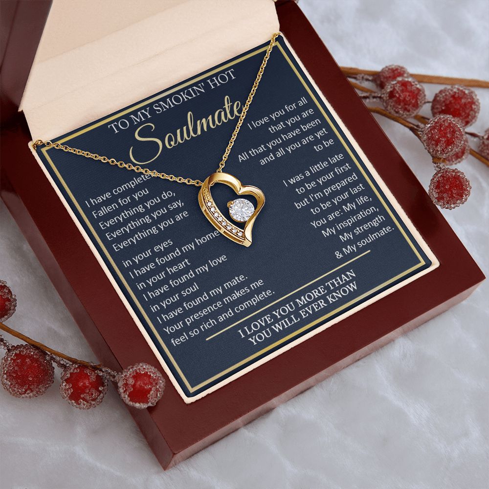Couples Gifts, To My Smokin Hot Wife Necklace Gifts From Husband, Wedding Anniversary For Wife From Husband, To My Beautiful Wife, Necklace Custom Name Message Card and Gift Box Styles on Birthday, Christmas, Wedding, Anniversary Forever Love