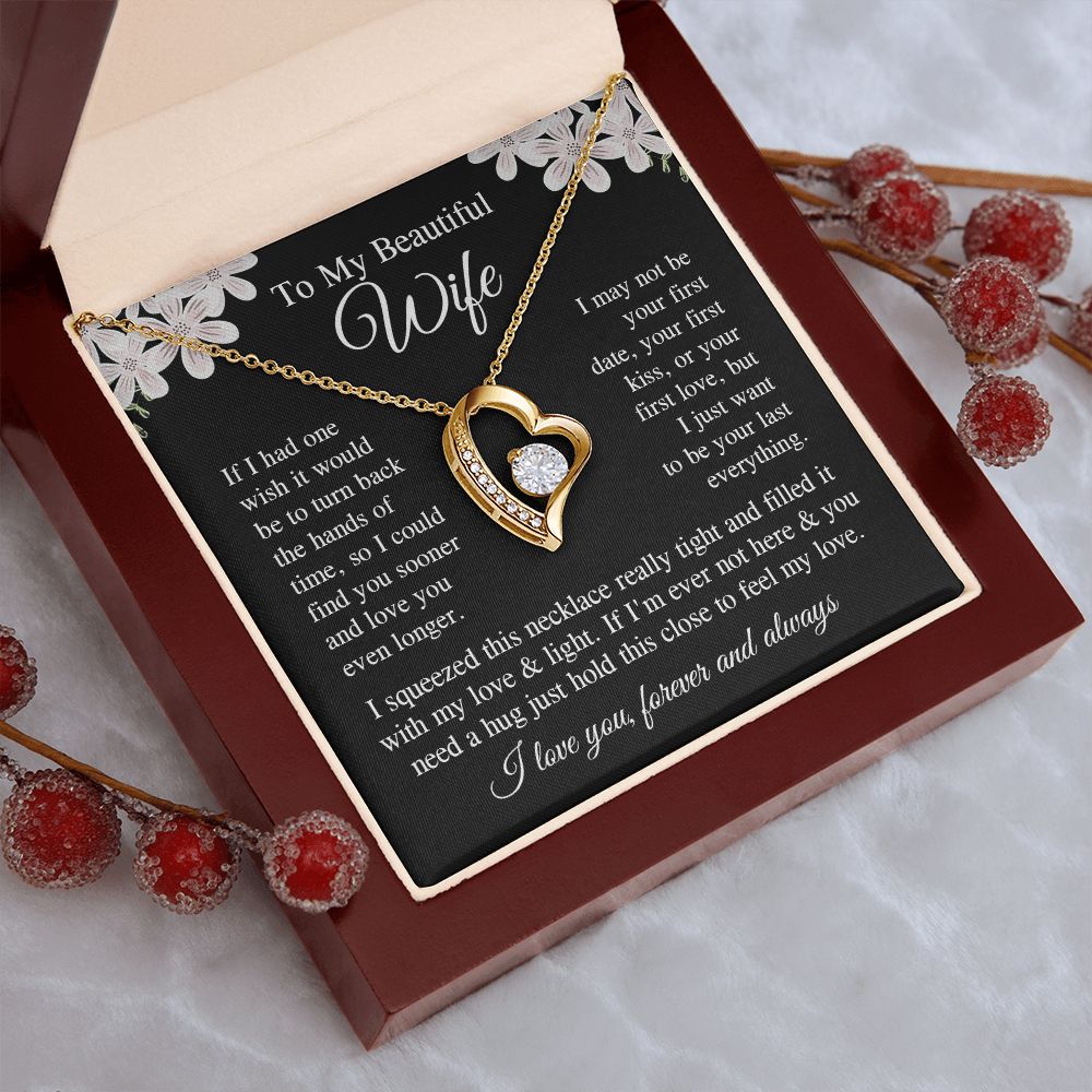 Wife Necklace Gift for Her, Soulmate Jewelry, Necklace for Future Soulmate, Wedding Valentine Jewelry for Wife Necklace Gifts from Husband - Soulmate Gift Necklace with Message Card and Gift Box Forever Love