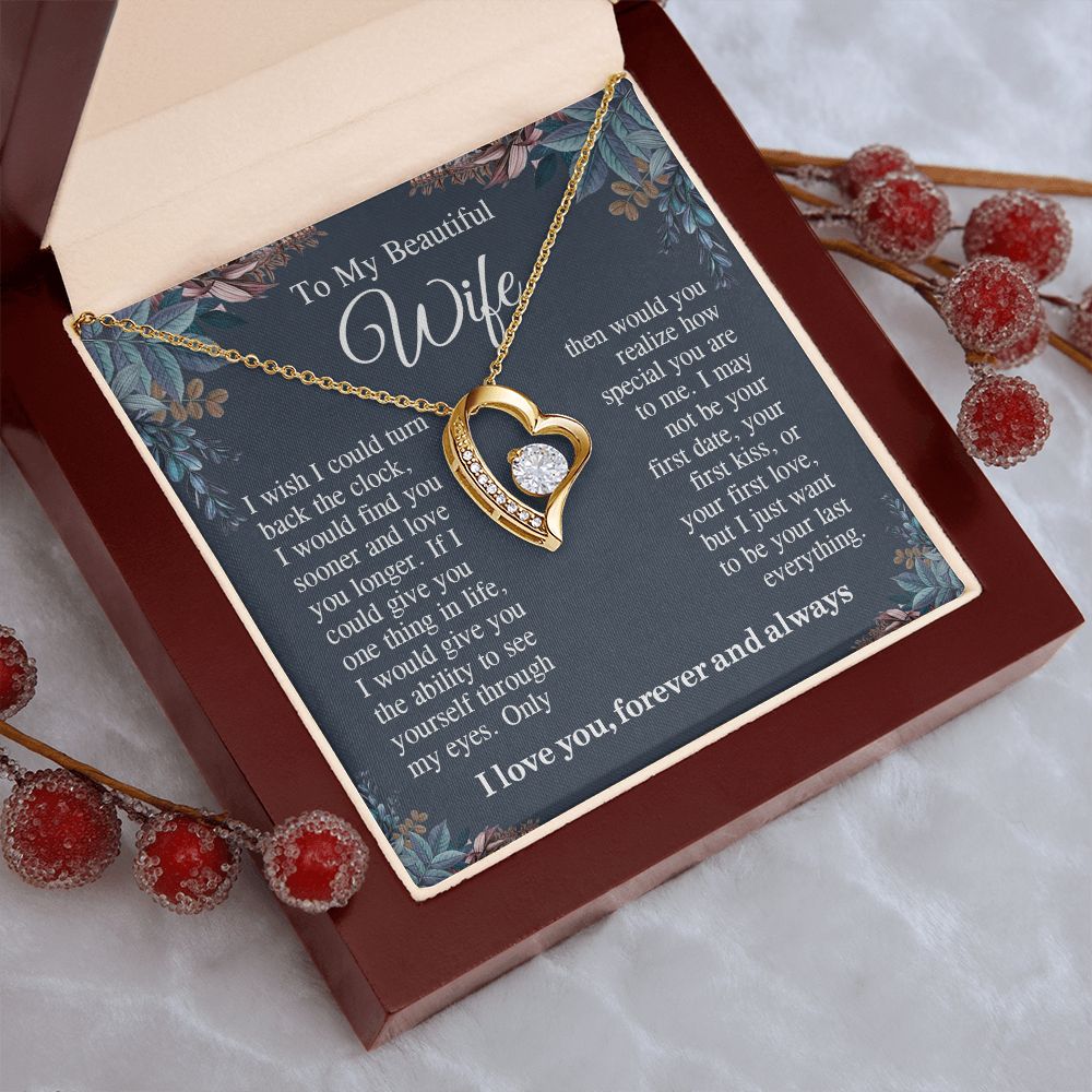 To My Beautiful Soulmate Necklace Gift For Her, Wife Gifts From Husband, Valentine Gifts For Wife From Husband To My Wife Necklace Message Card and Necklace Gift Box Gift Box Styles on Birthday, Wedding, Anniversary, Valentine Forever Love