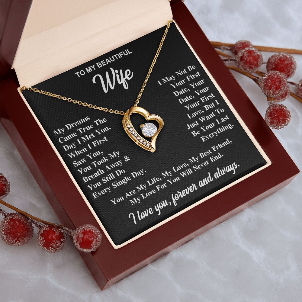 To My Wife Necklace Gift for Her, Soulmate Jewelry, Necklaces for Wife from Husband, Anniversary, To My Wife Necklace, Soulmate Gifts, Necklace Message Card and Gift Box Styles on Birthday, Wedding, Anniversary, Valentine Forever Love