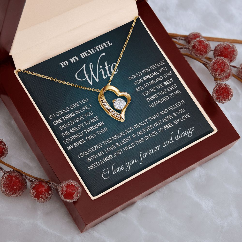 Personalized Valentine Gift For Wife, To My Wife Necklace For Women, Soulmate Necklace, To My Wife Necklace From Husband, Necklace Custom Name Message Card and Gift Box Styles on Birthday, Christmas, Wedding, Anniversary Forever Love