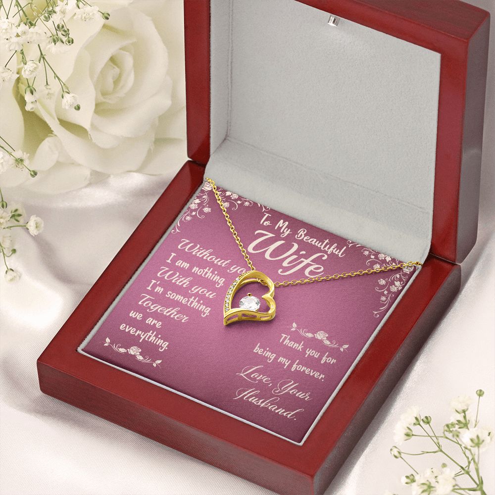 Couples Gifts,To My Wife Girlfriend Necklace Gifts From Husband, Wedding Anniversary Jewelry For Wife From Husband, Wife Birthday From Husband, To My Beautiful Wife Girlfriend Message Card and Gift Box styles On Birthday, Christmas, Anniversary  Forever L