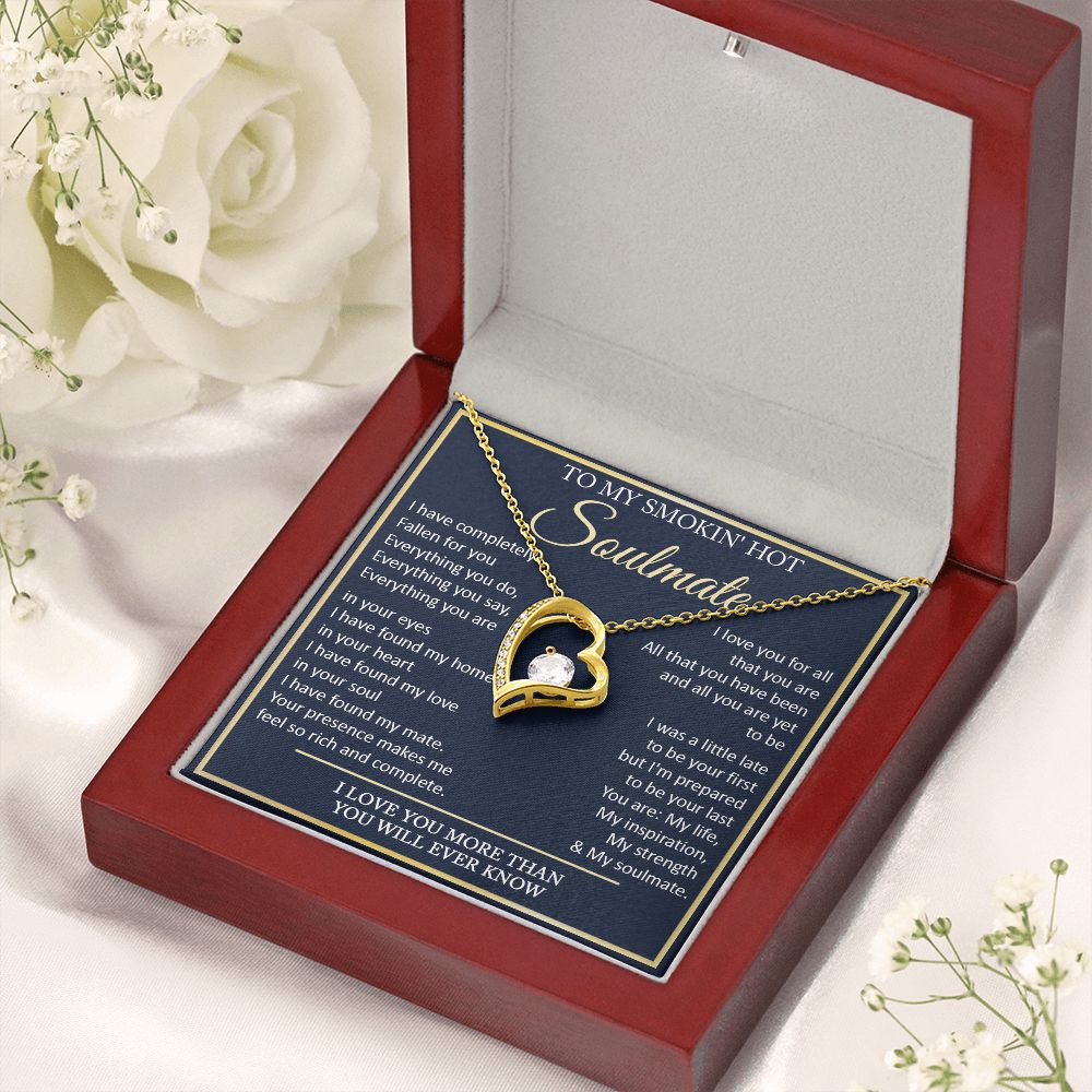 Couples Gifts, To My Smokin Hot Wife Necklace Gifts From Husband, Wedding Anniversary For Wife From Husband, To My Beautiful Wife, Necklace Custom Name Message Card and Gift Box Styles on Birthday, Christmas, Wedding, Anniversary Forever Love