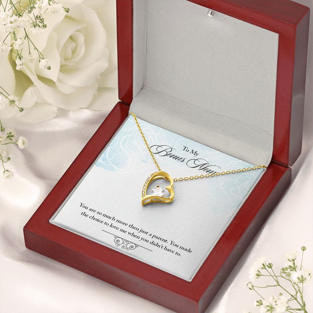 My Bonus Mom Necklace, Dear Mom, Mother's Day Necklace, Gift for Mom from Daughter, Son, Amazing Mom, Perfect Mother Mother's Day Gift, Love Knot Necklace Message Card and Gift Box Styles on Birthday, Christmas, Anniversary  Forever Love