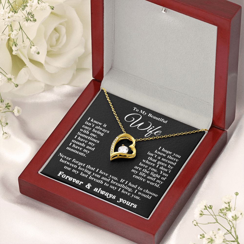 Gifts for Wife Necklace from Husband, Gifts for Wife from Husband, Anniversary Gifts for Her Gifts Soulmate Message Card and Necklace Gift Box Gift Box Styles on Birthday, Wedding, Anniversary, Valentine Forever Love