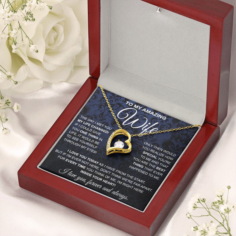 to My Wife Necklace, Soulmate Jewelry for Women, Wife Gifts from Husband, Anniversary Necklace for Wife Soulmate Gifts Future Wife Necklace Message Card and Gift Box Styles on Birthday, Wedding, Anniversary, Valentine Forever Love