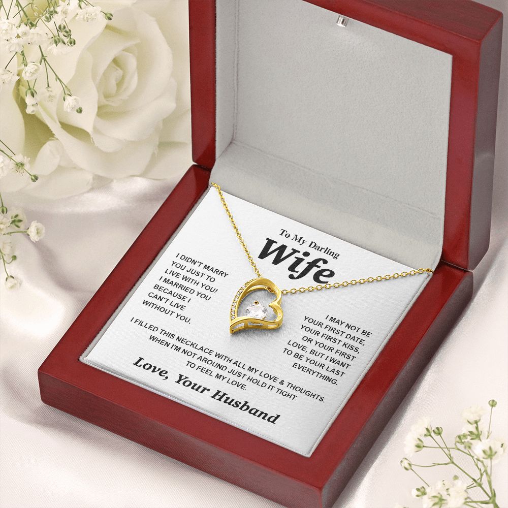 Valentine Gifts for Wife Necklace from Husband- Gifts for Wife from Husband, Birthday Gifts for Her Gifts Soulmate Message Card and Necklace Gift Box Gift Box Styles on Birthday, Wedding, Anniversary, Valentine Forever Love