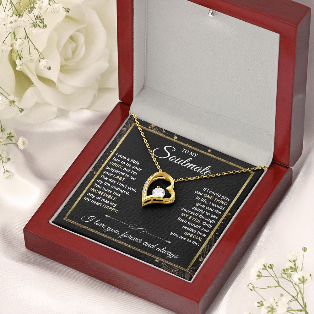 To My Soulmate Necklace gift Women, Necklaces For Wife from Husband, Soulmate Jewelry to My Future Wife Necklace and Necklace For Girlfriend with Message Card and Necklace Gift Box Gift Box Styles on Birthday, Christmas, Wedding, Anniversary Forever Love