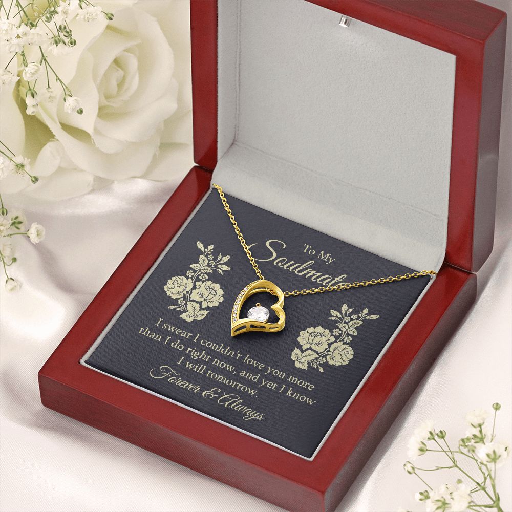 To My Soulmate Necklace for her Jewelry For Her Couples Gifts Necklaces For Soul Mate Christmas Jewelry, Forever & Always, Love Knot Meaningful Necklace Message Card and Gift Box Styles on Birthday, Christmas, Anniversary Forever Love