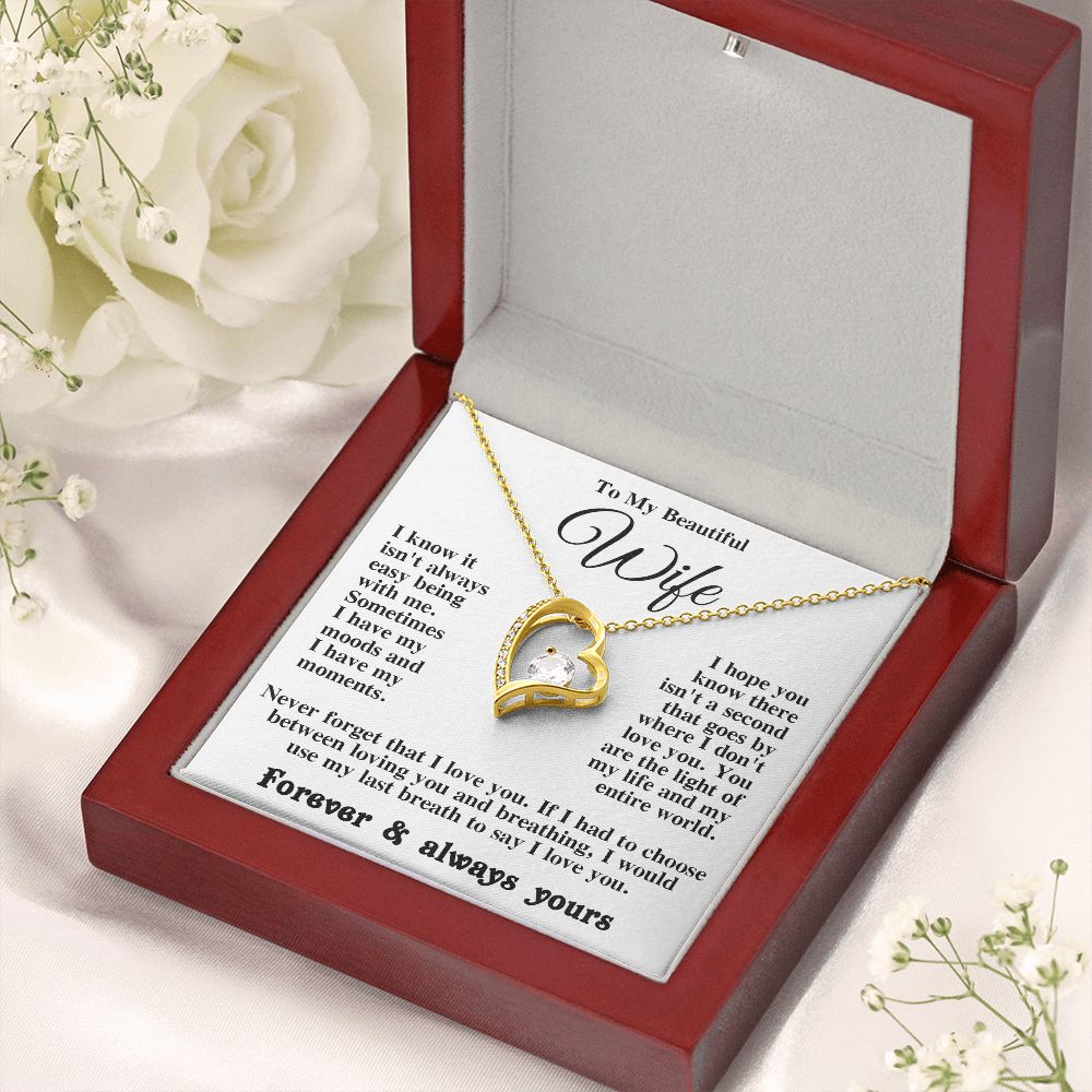 Gifts for Wife Necklace from Husband, Gifts for Wife from Husband, Valentine Gifts for Her Gifts Soulmate Message Card and Necklace Gift Box Gift Box Styles on Birthday, Wedding, Anniversary, Valentine Forever Love