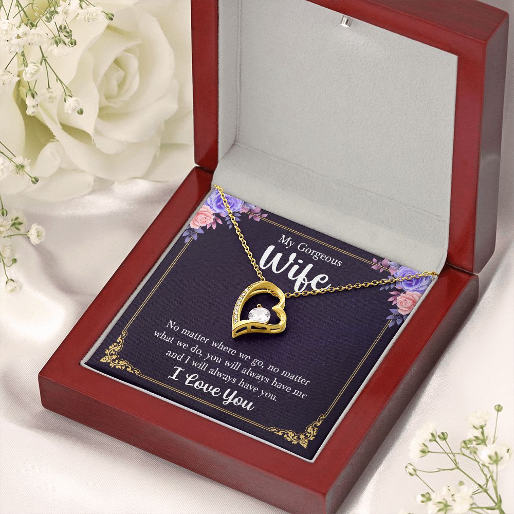 To My Wife Necklace Romantic Gifts For Her Unique Necklaces For Wife From Husband Cute Valentines Day Anniversary Birthday, Love Knot Meaningful Necklace Message Card and Gift Box Styles on Birthday, Christmas, Anniversary  Forever Love