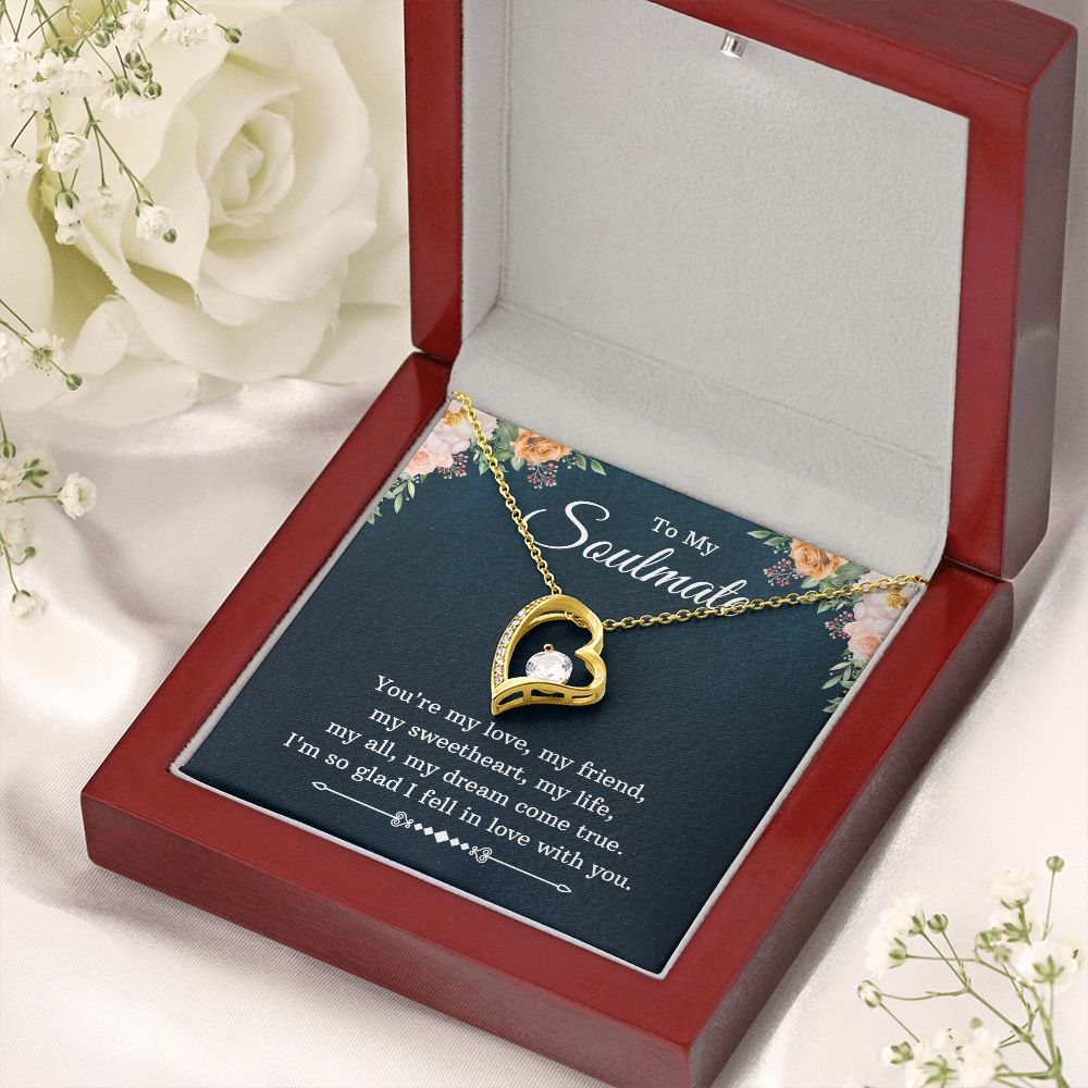 To My Beautiful Soulmate Necklace for her Jewelry For Her Couples Gifts Necklaces For Soul Mate Christmas Jewelry Romantic, Love Knot Meaningful Necklace Message Card and Gift Box Styles on Birthday, Christmas, Anniversary  Forever Love