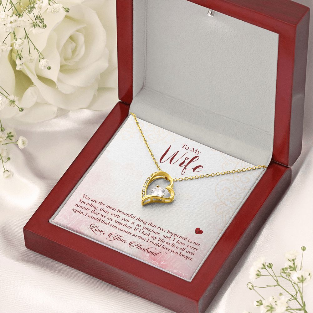 Couples Gifts,My Wife Girlfriend Necklace Gifts From Husband, Wedding Anniversary Jewelry For Wife From Husband, Wife Birthday From Husband, To My Beautiful Wife Girlfriend Message Card and Gift Box styles On Birthday, Christmas, Anniversary  Forever Love