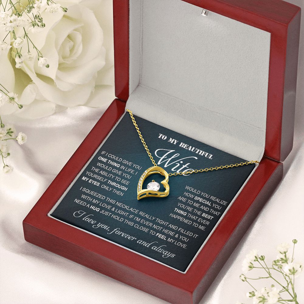Personalized Valentine Gift For Wife, To My Wife Necklace For Women, Soulmate Necklace, To My Wife Necklace From Husband, Necklace Custom Name Message Card and Gift Box Styles on Birthday, Christmas, Wedding, Anniversary Forever Love