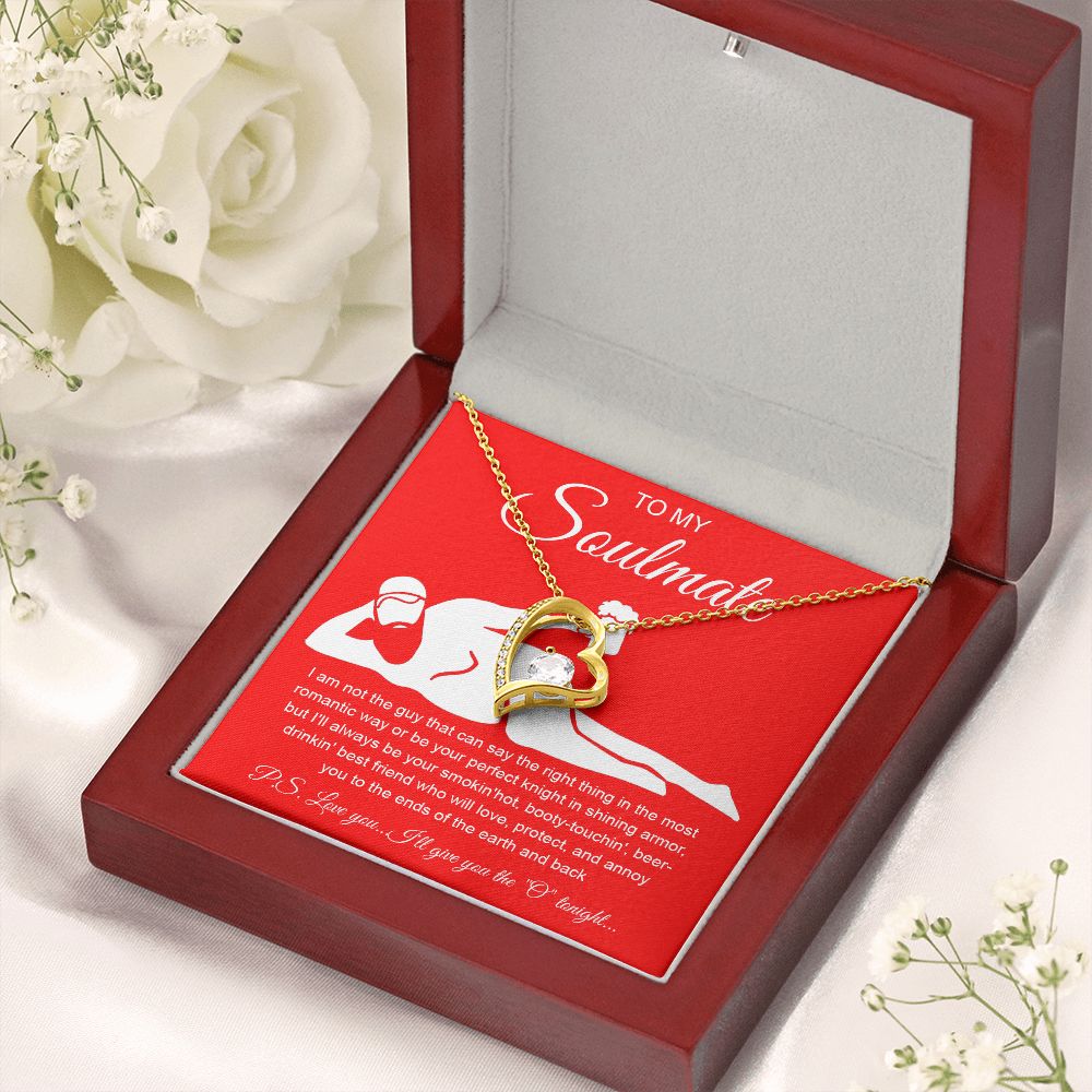 To My Soulmate Necklace For Women, Funny Gifts For Girlfriend,Valentine Presents For Girlfriend, Best Birthday Meaningful Gift Ideas For Wife, Women Romantic Jewelry For Her Anniversary Message Card and Gift Box Styles Forever Love