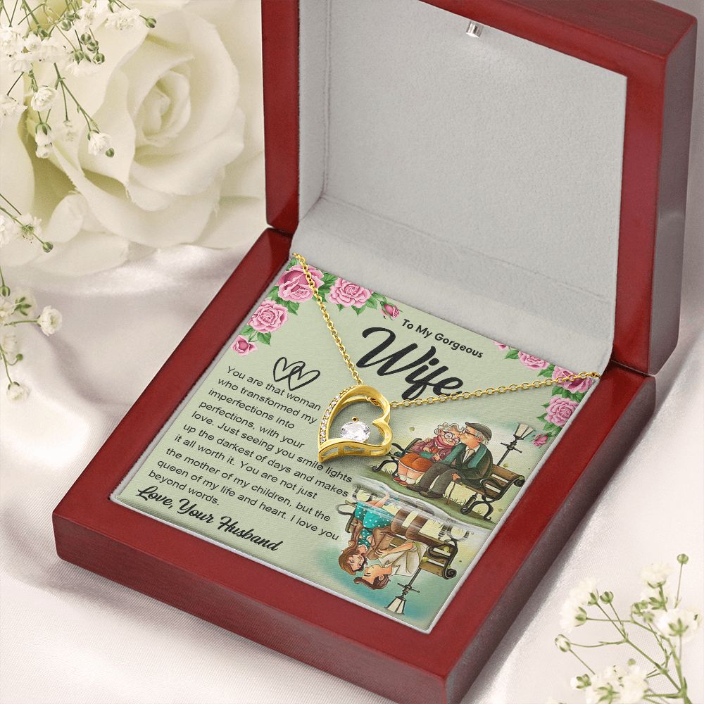 Couples Gifts Necklace To My Soulmate Necklace Gifts For My Wife with Future Wife Soulmate Girlfriend Necklaces Customer Name Message Card and Gift Box styles On Birthday, Christmas, Anniversary Forever Love