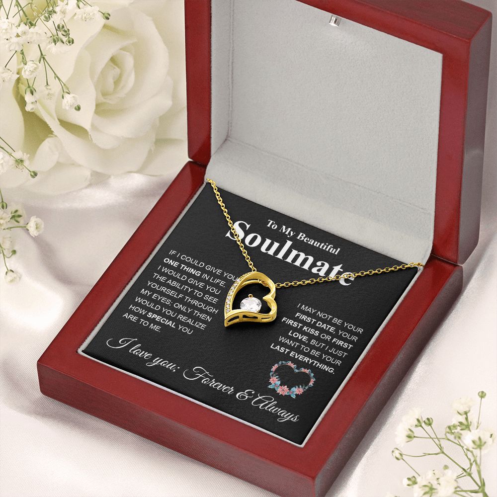 To My Future Wife Necklace My Last Everything, Promise Necklace For Her, Fiance Gifts For Her, Valentine Gifts For Future Wife With Message Card Box LED, Soulmate Necklace For Women, To My Wife Necklace Forever Love