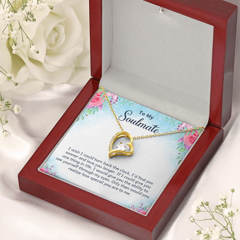 Couples Gifts Necklace To My Soulmate Necklace Gifts For My Wife, Love Knot Meaningful Necklace Message Card and Gift Box Styles on Birthday, Christmas, Anniversary Forever Love
