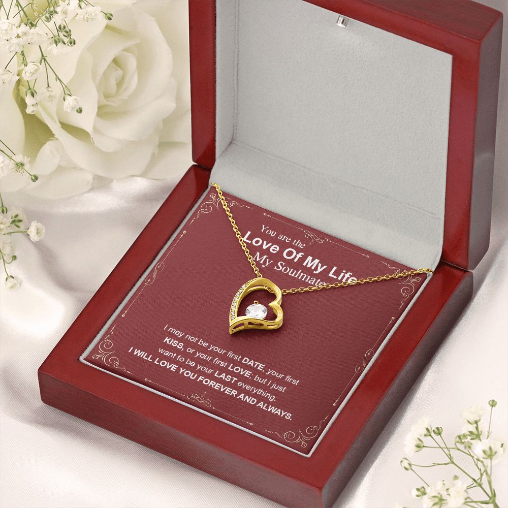 To My Soulmate Necklace, Necklaces For Wife from Husband, Soulmate Necklace to My Future Wife, Necklace For Soulmate with Message Card and Necklace Gift Box Gift Box Styles on Birthday, Christmas, Wedding, Anniversary Forever Love