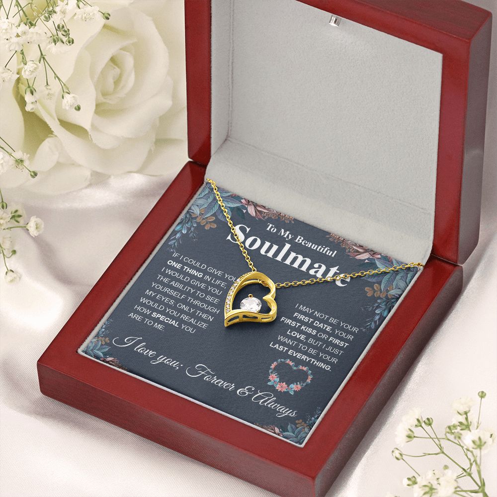 Beautiful Soulmate Necklace My Last Everything, Promise Necklace For Her, Fiance Gift For Her, Wedding Gifts For Future Wife With Message Card Box LED, Soulmate Necklace For Women, To My Wife Necklace Forever Love