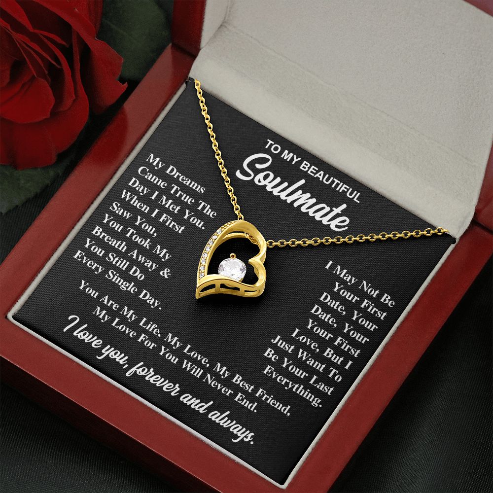 To My Soulmate Necklace Gift for Her, Soulmate Jewelry, Necklaces for Wife from Husband, Anniversary, To My Wife Necklace, Soulmate Gifts, Necklace Message Card and Gift Box Styles on Birthday, Wedding, Anniversary, Valentine Forever Love