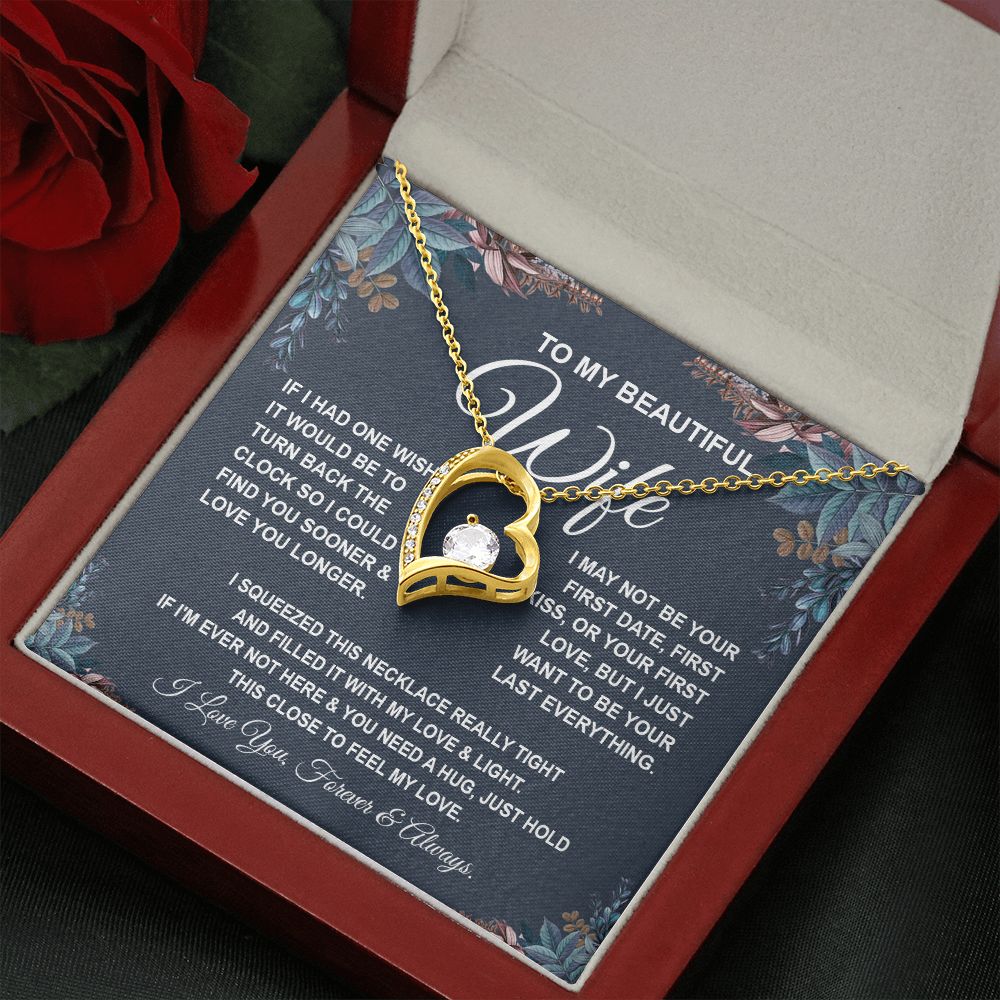 To My Beautiful Wife Necklace, Soulmate Jewelry For Women, Wife Necklace From Husband, Soulmate Gifts For Her, To My Future Soulmate Necklace Message Card and Necklace Gift Box Gift Box Styles on Birthday, Wedding, Anniversary, Valentine Forever Love