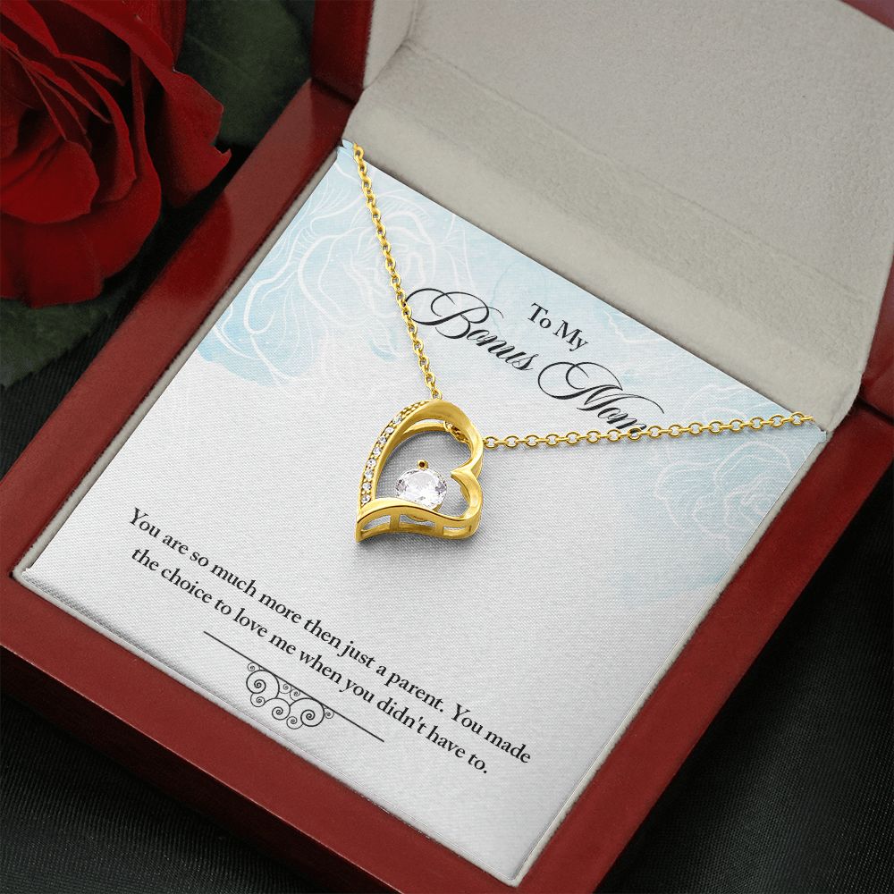 My Bonus Mom Necklace, Dear Mom, Mother's Day Necklace, Gift for Mom from Daughter, Son, Amazing Mom, Perfect Mother Mother's Day Gift, Love Knot Necklace Message Card and Gift Box Styles on Birthday, Christmas, Anniversary  Forever Love