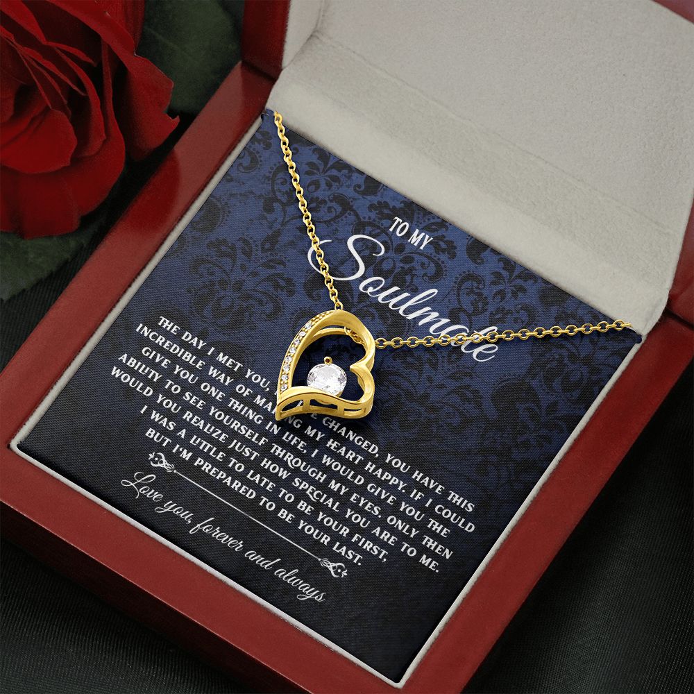 To My Soulmate Necklace Gift, Necklaces For Wife from Husband, Soulmate Necklace to My Beautiful Wife, Necklace For Soulmate with Message Card and Necklace Gift Box Gift Box Styles on Birthday, Christmas, Wedding, Anniversary, Valentine Forever Love