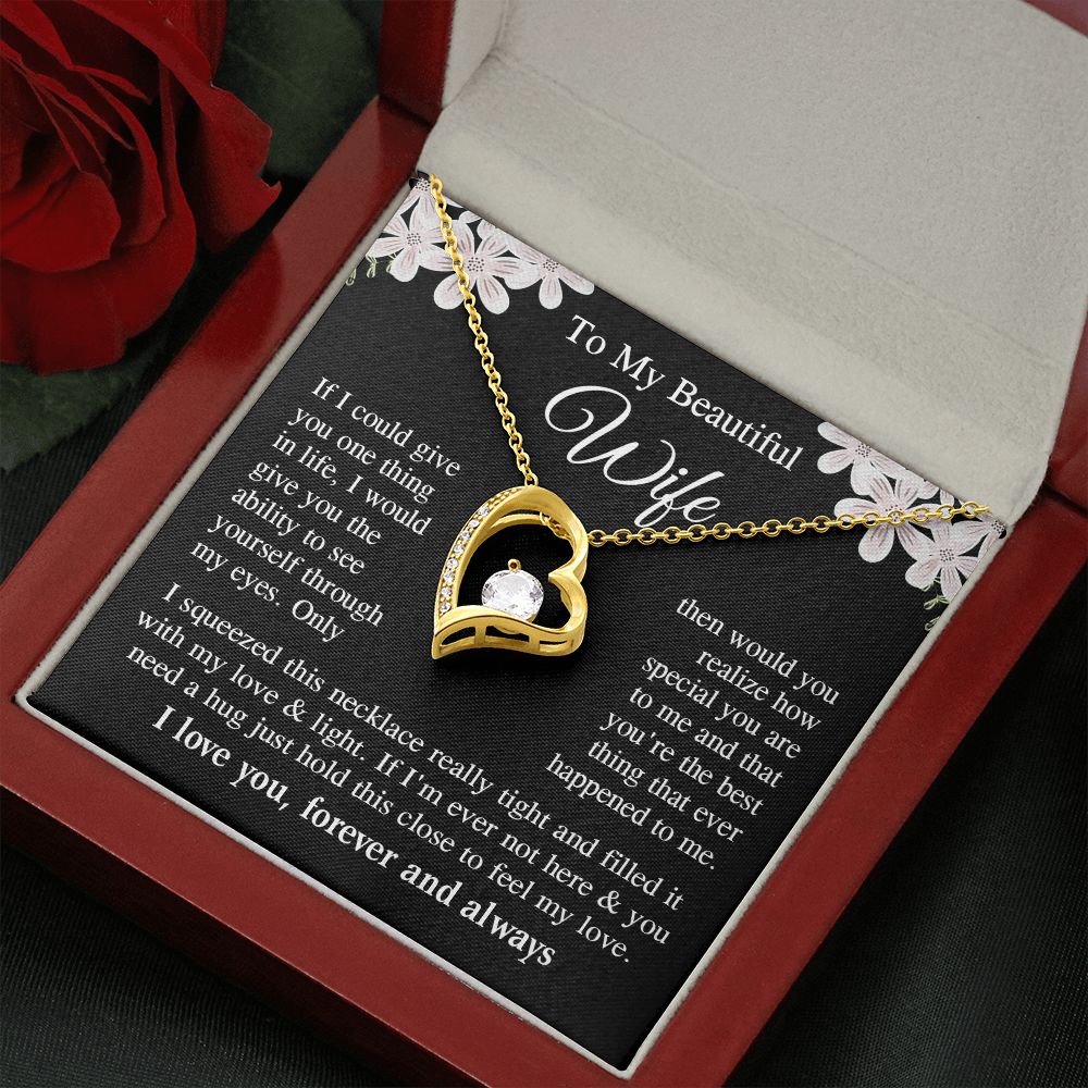Wife Necklace Gift for Her, Soulmate Jewelry, Necklace for Future Wife, Wedding Valentine Jewelry for Wife Necklace Gifts from Husband - Soulmate Gift Necklace with Message Card and Gift Box Forever Love