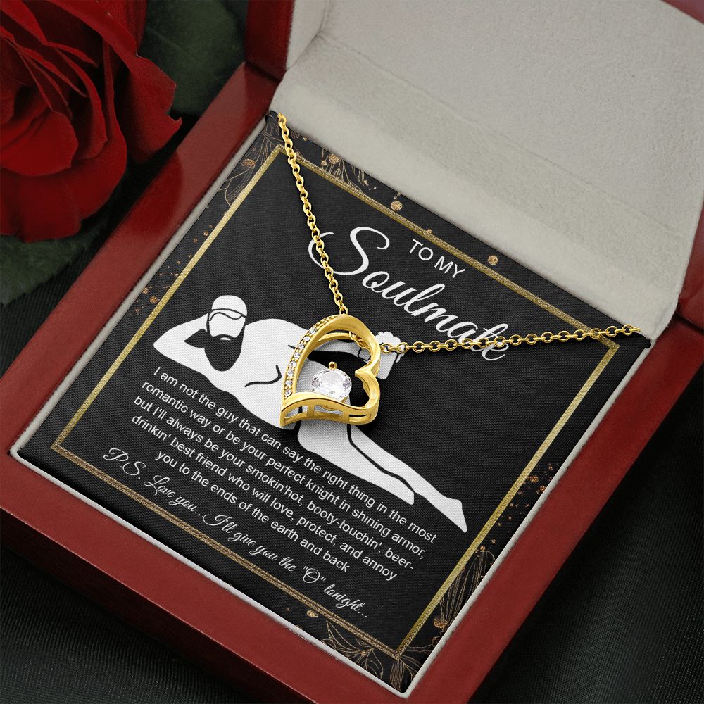 To My Soulmate Necklace For Women, Funny Gifts For Girlfriend,Valentine Christmas Presents For Girlfriend, Best Birthday Meaningful Gift Ideas For Wife, Women Romantic Jewelry For Her Wedding Message Card and Gift Box Styles Forever Love