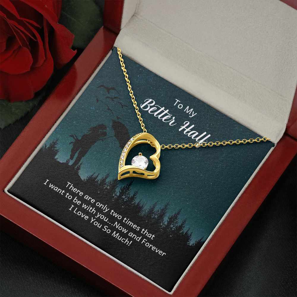 Couples Gifts Necklace To My Better Half Necklace Gifts For My Wife, I Love You, Happy Anniversary My Love, Love Knot Meaningful Necklace Message Card and Gift Box Styles on Birthday, Christmas, Anniversary Forever Love