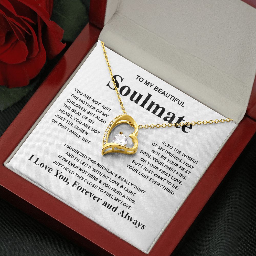 Gifts For Soulmate Birthday Gifts From Husband Necklace Valentines Days, Necklace for Future Soulmate, Valentine Necklace Jewelry for Wife Necklace Gifts from Husband - Soulmate Gift Necklace with Message Card and Gift Box Forever Love