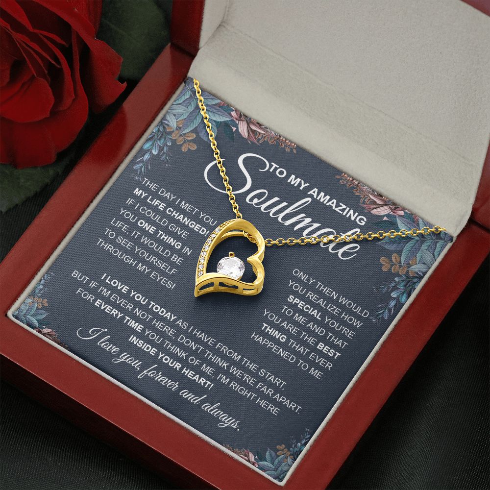 to My Soulmate Necklace, Soulmate Jewelry for Women, Wife Gifts from Husband, Wedding Necklace for Wife Soulmate Gifts Future Wife Necklace Message Card and Gift Box Styles on Birthday, Wedding, Anniversary, Valentine Forever Love