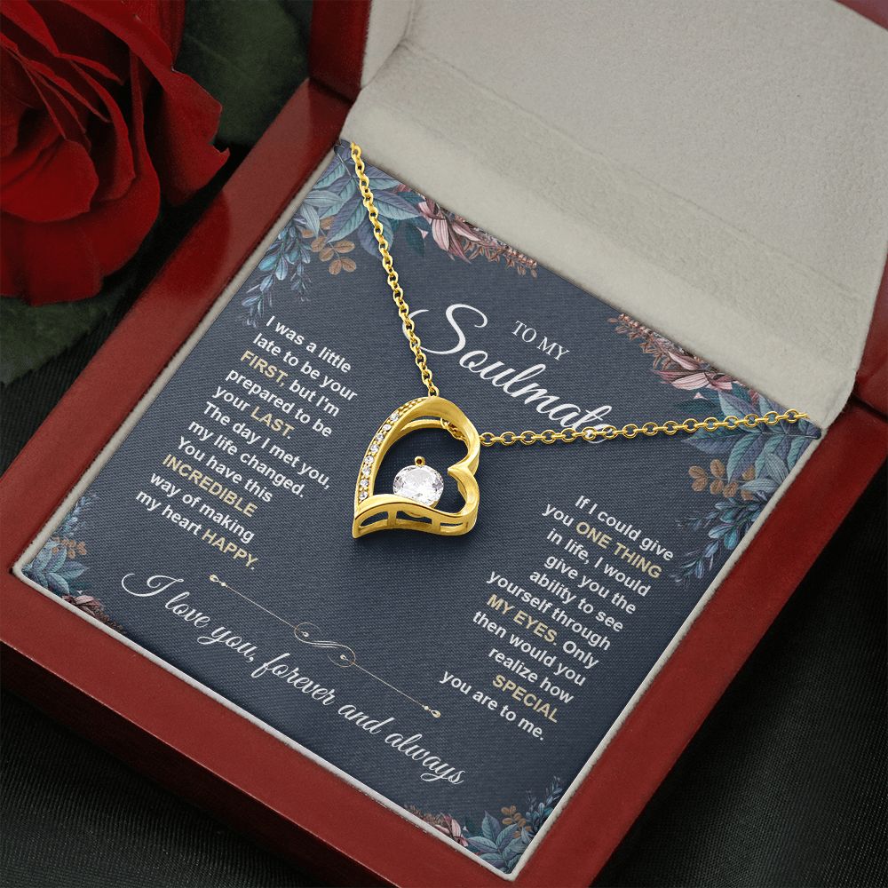 To My Soulmate Necklace for Women, Necklaces Gift For Wife from Husband, Soulmate Jewelry to My Future Wife Necklace, Necklace For Girlfriend with Message Card and Necklace Gift Box Gift Box Styles on Birthday, Christmas, Wedding, Anniversary Forever Love