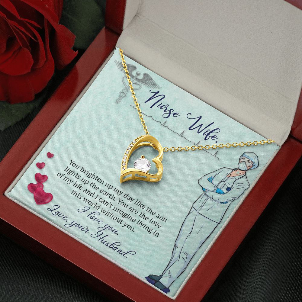 Couples Gifts, Nusre Wife Necklace Gifts From Husband, Wedding Anniversary Jewelry For Wife From Husband, Wife Birthday From Husband, To My Wife Message Card and Gift Box styles On Birthday, Christmas, Anniversary  Forever Love