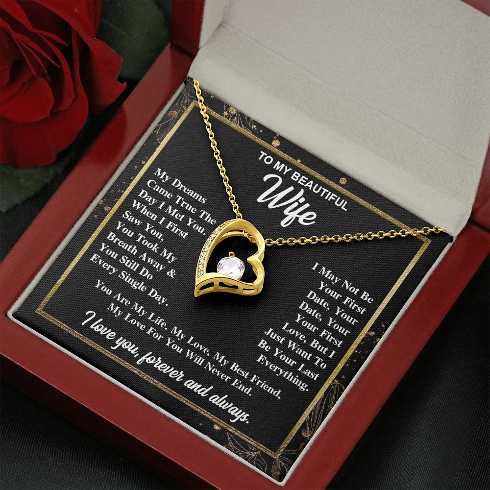 To My Wife Necklace Gift for Her, Soulmate Necklace, Necklaces for Wife from Husband, Birthday To My Wife Necklace, Soulmate Gifts, Necklace Message Card and Gift Box Styles on Birthday, Wedding, Anniversary, Valentine Forever Love