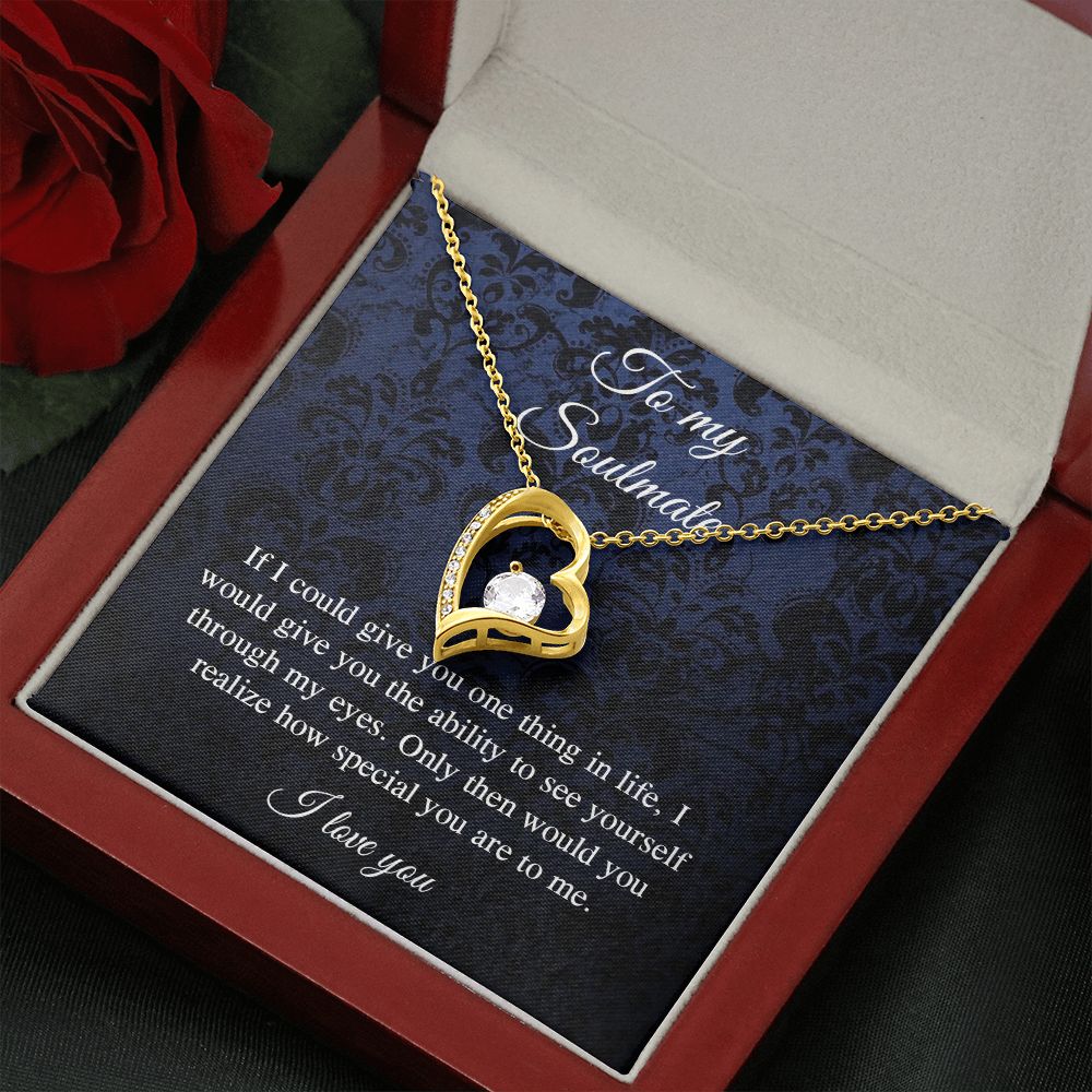 Couples Gifts Necklace To My Soulmate Necklace, Necklace Gifts For Wife From Husband Jewelry Romantic Gifts For My Wife Necklace Custom Name Message Card and Gift Box Styles on Birthday, Christmas, Wedding, Anniversary, Valentine Forever Love