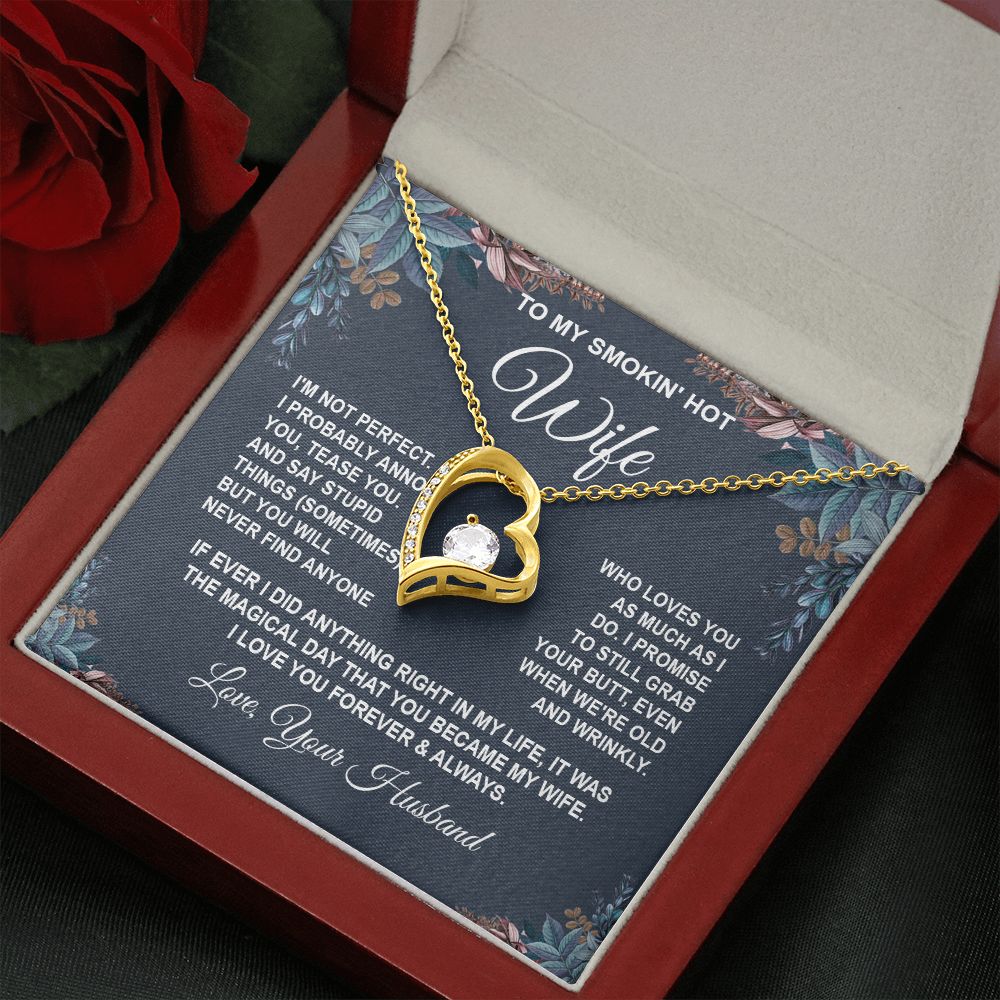 Wife Necklace Gifts from Husband, Anniversary Gifts for Wife from Husband, Wife Valentine Gifts from Husband, To My Wife Necklace Message Card and Necklace Gifts Box Gift Box Styles on Birthday, Wedding, Anniversary, Valentine Forever Love