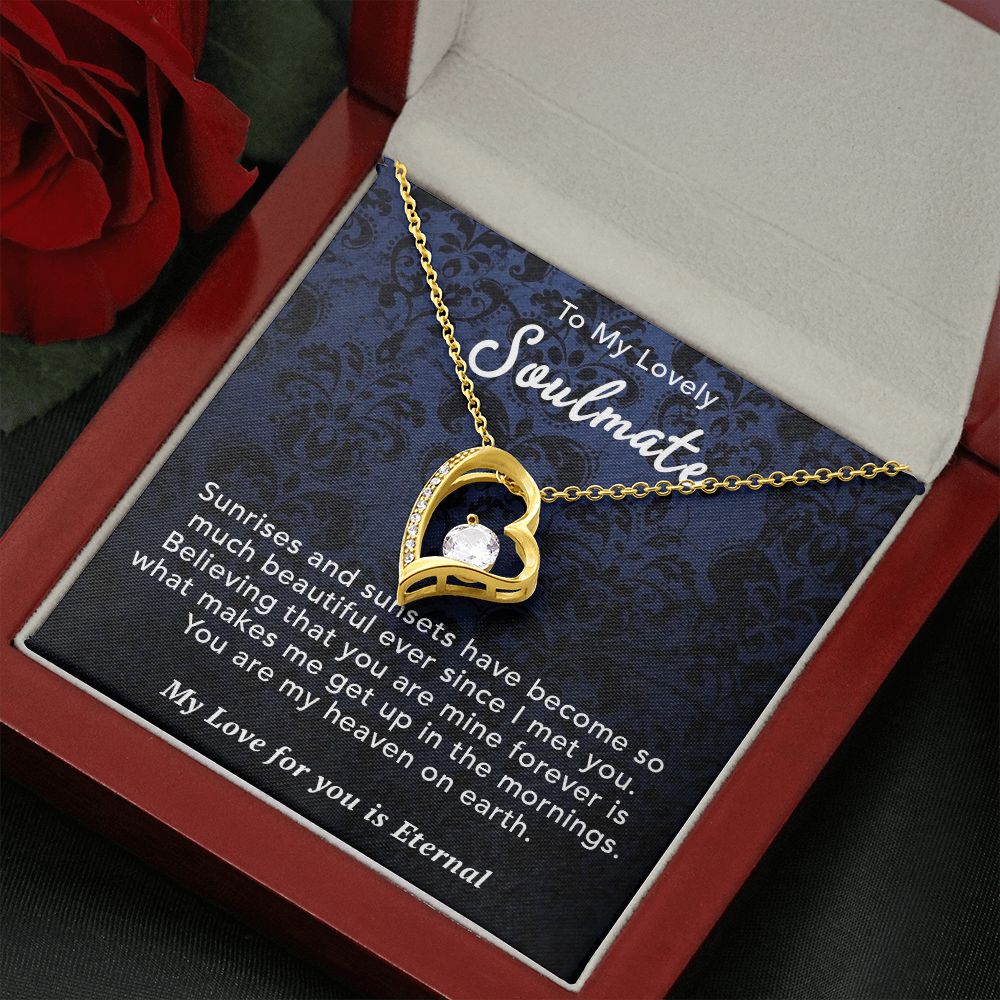 To My Lovely Soulmate Necklace Gift From Husband To My Badass Wife Pendant Wedding Jewelry with Message Card and Gift Box. Gift for Wife. Necklace Gift Set for Wife Necklace Gifts Box Gift Box Styles Forever Love