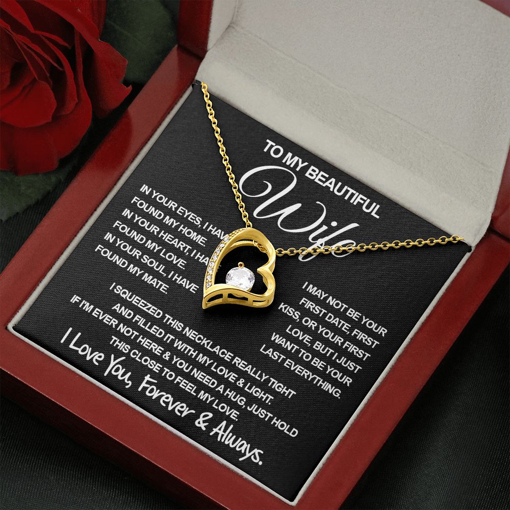 To My Beautiful Wife Necklace, Soulmate Jewelry For Women, Wife Necklace From Husband, Soulmate Valentine Gifts Necklace For Wife, Soulmate Gifts For Her, To My Future Wife Necklace Soulmate Forever Love