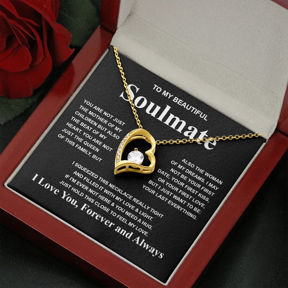 Gifts For Soulmate Birthday Gifts From Husband Necklace Valentines Days, Necklace for Future Soulmate, Anniversary Necklace Jewelry for Wife Necklace Gifts from Husband - Soulmate Gift Necklace with Message Card and Gift Box Forever Love