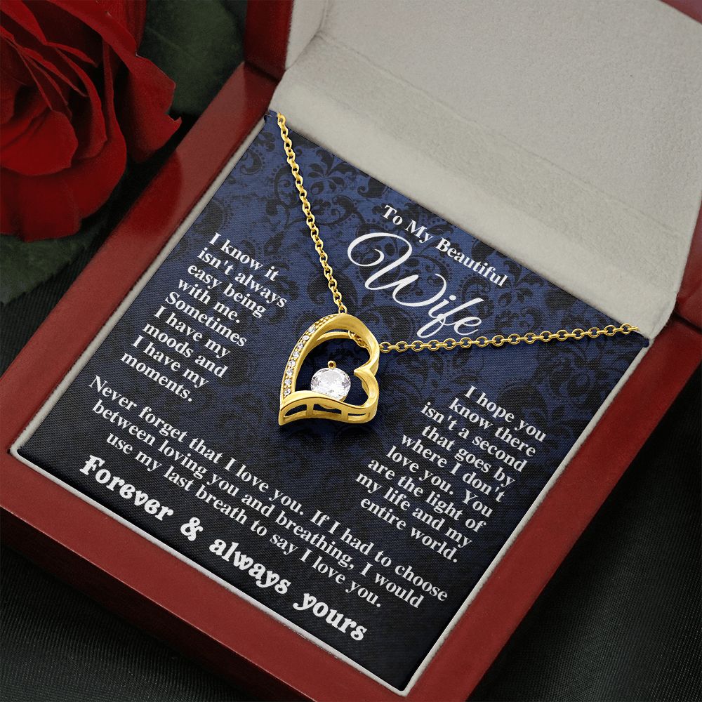 Gifts for Wife Necklace from Husband, Gifts for Wife from Husband, Wedding Gifts for Her Gifts Soulmate Message Card and Necklace Gift Box Gift Box Styles on Birthday, Wedding, Anniversary, Valentine Forever Love