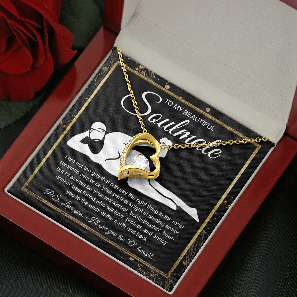 To My Beautiful Soulmate Necklace For Women, Funny Gifts For Girlfriend,Valentine Christmas Presents For Girlfriend, Best Birthday Meaningful Gift Ideas For Wife, Women Romantic Jewelry For Her Wedding Message Card and Gift Box Styles Forever Love