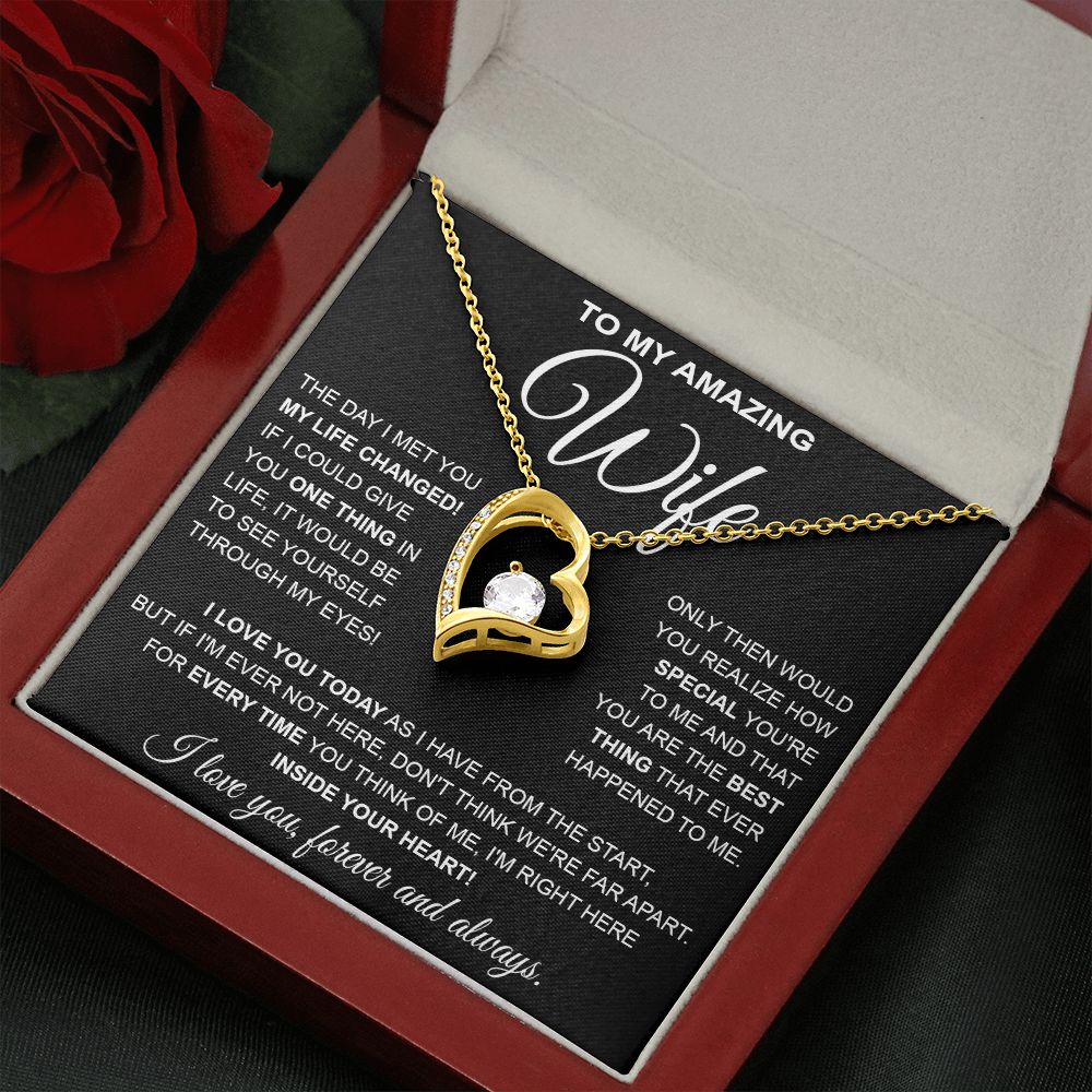 to My Wife Necklace, Soulmate Jewelry for Women, Wife Gifts from Husband , Necklace for Wife Soulmate Gifts Future Wife Necklace Message Card and Gift Box Styles on Birthday, Wedding, Anniversary, Valentine Forever Love