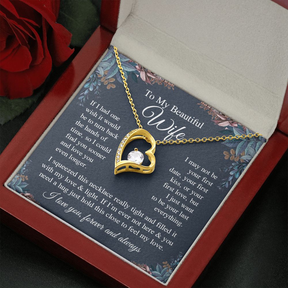 Wife Necklace Gift for Her, Soulmate Jewelry, Necklace for Future Wife, Anniversary Valentine Jewelry for Wife Necklace Gifts from Husband - Soulmate Gift Necklace with Message Card and Gifts Box Forever Love