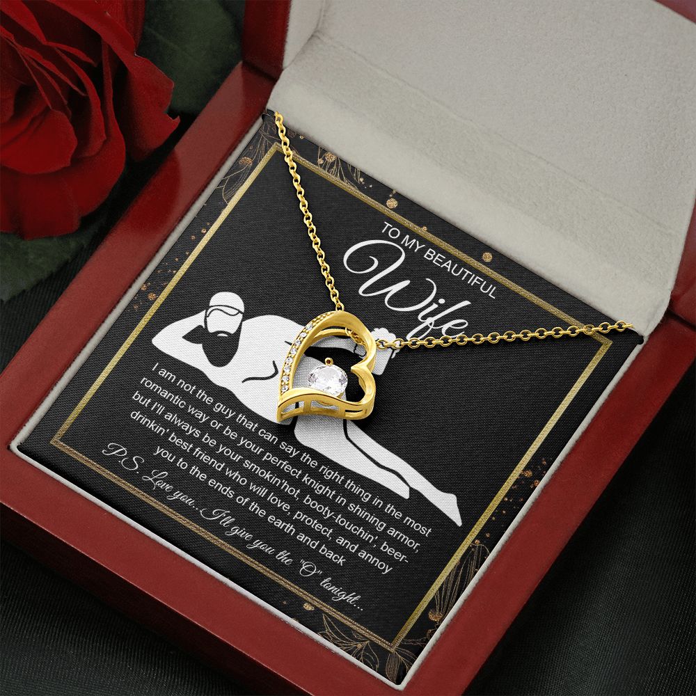 To My Beautiful Wife Necklace For Women, Funny Gifts For Girlfriend,Valentine Christmas Presents For Girlfriend, Best Birthday Meaningful Gift Ideas For Wife, Women Romantic Jewelry For Her Wedding Message Card and Gift Box Styles  Forever Love