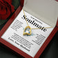 Soulmate Necklace Gift From Husband To My Badass Wife Pendant Valentines Day Anniversary Jewelry with Message Card and Gift Box. Gift for Wife. Necklace Gift Set for Wife Message Card and Necklace Gifts Box Gift Box Styles Forever Love